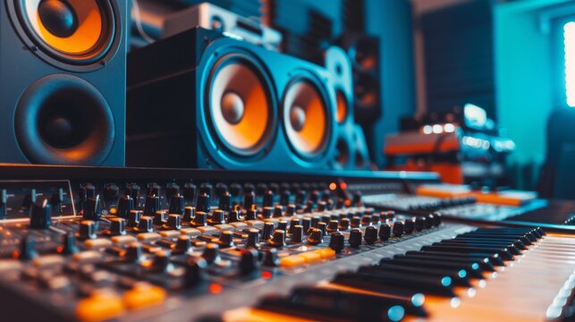 Professional audio mixing and production equipment used by Blue Hat Events
